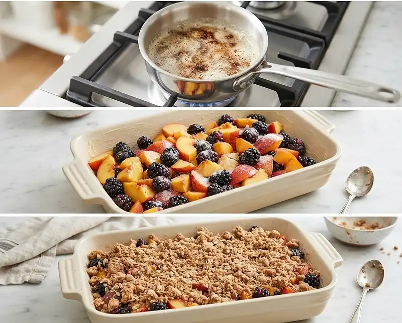 How to make peach and blackberry crisp recipe​