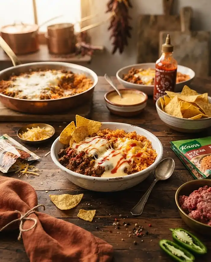 TikTok Viral Swim Queso Beef and Rice