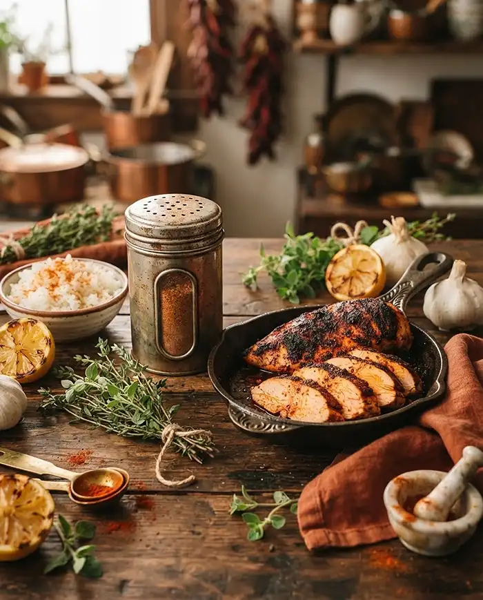 cajun seasoning recipe on the table