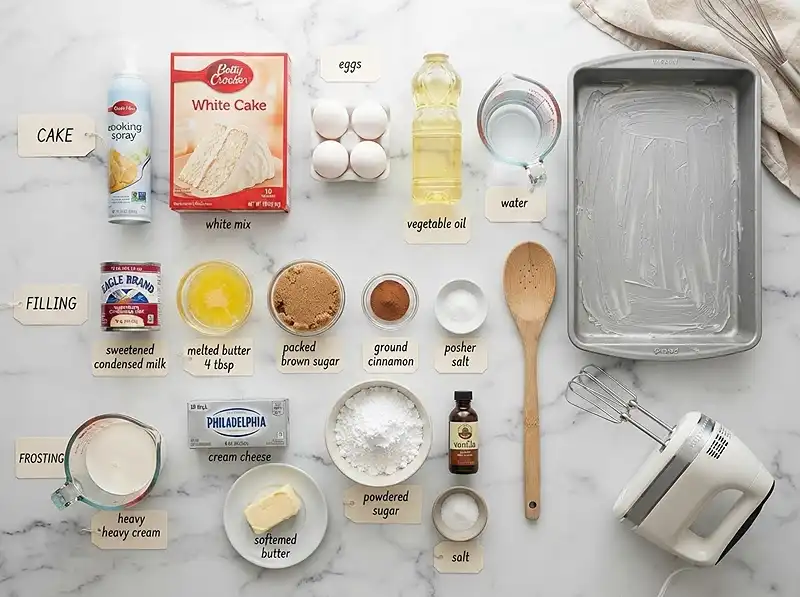 cinnamon roll poke cake recipe Ingredients