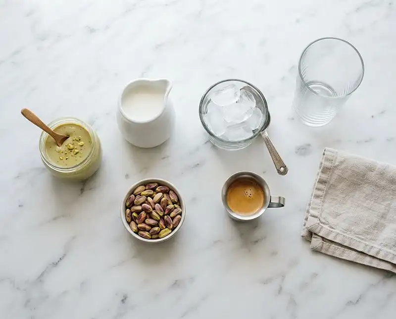 frozen pistachio latte​ Ingredients