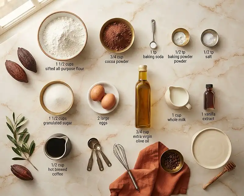 italian chocolate olive oil cake​ Ingredients