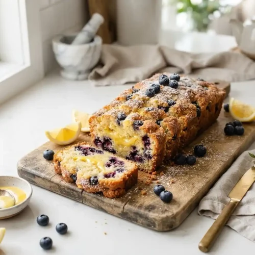 lemon curd blueberry loaf​