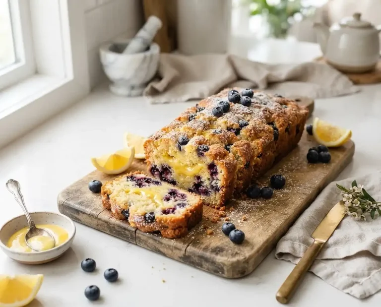 lemon curd blueberry loaf​