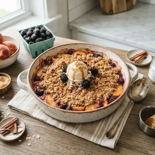 peach and blackberry crisp recipe​