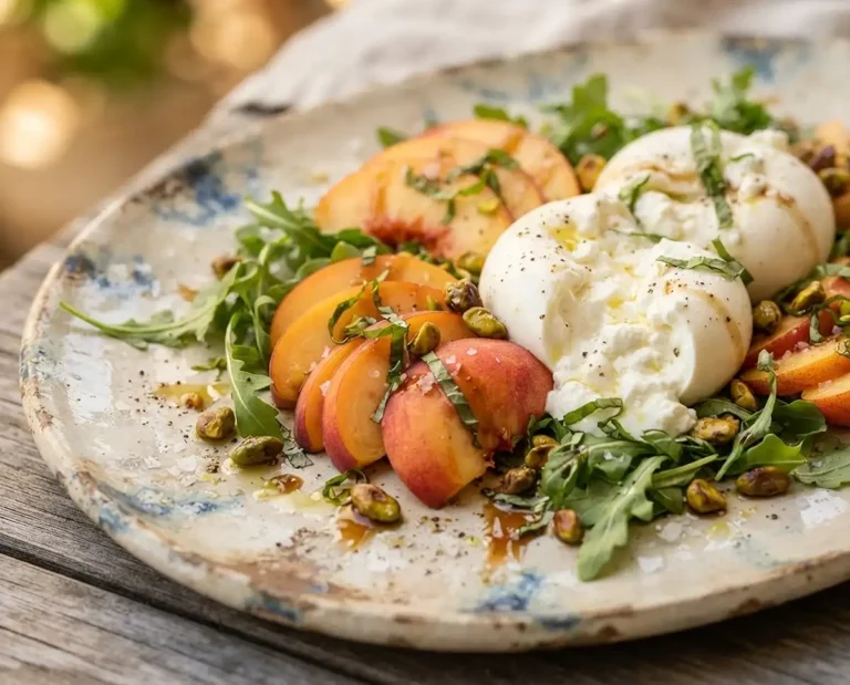 peach burrata salad