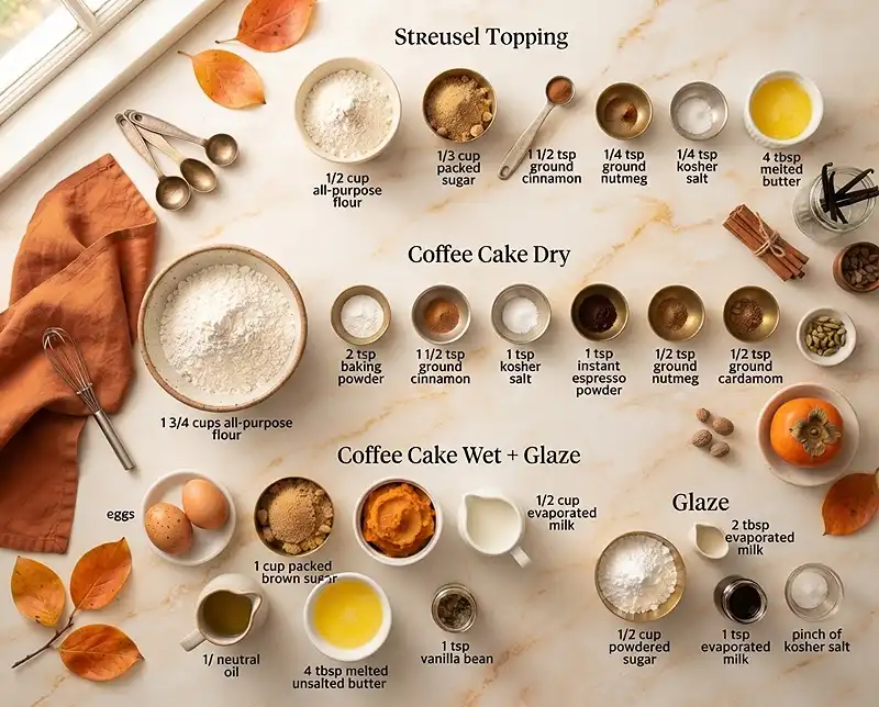 sweet potato coffee cake recipe Ingredients