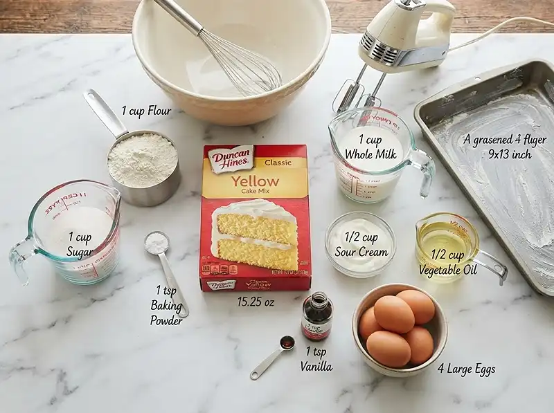 viral box cake recipe Ingredients