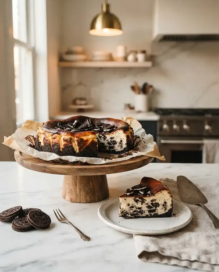 Easy oreo basque cheesecake​