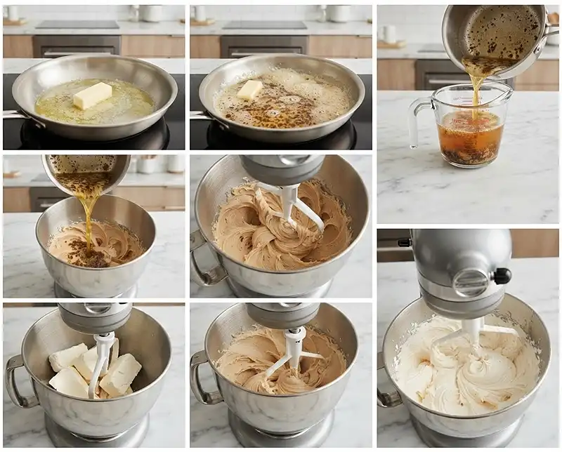 How to Make brown butter cream cheese frosting​