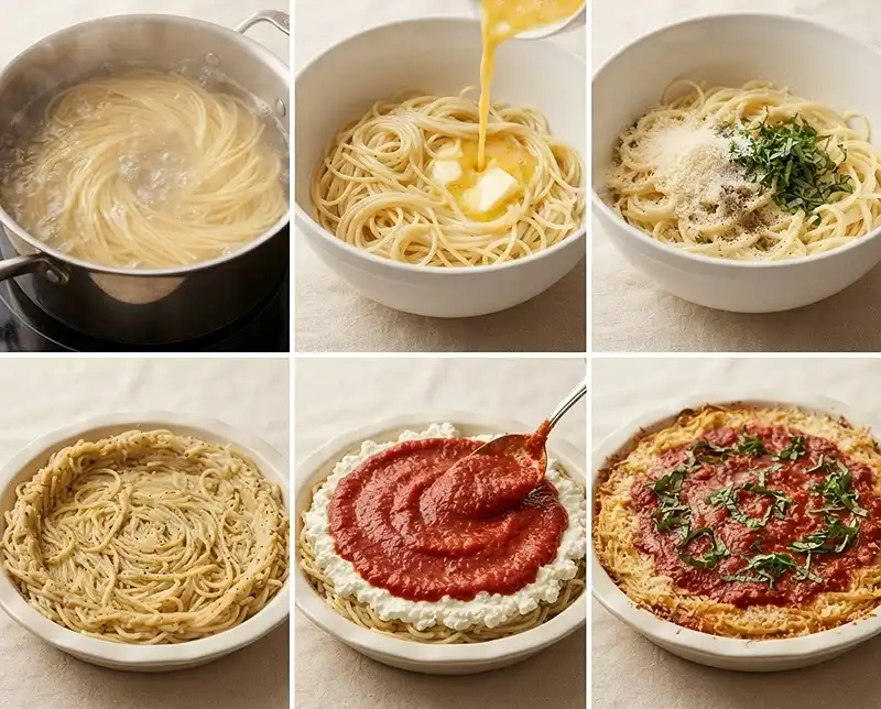 How to cook spaghetti pie​