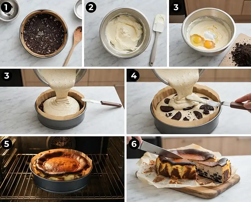 How to make oreo basque cheesecake​