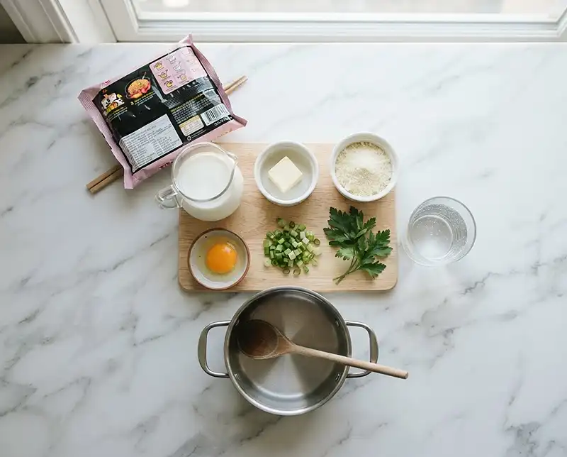 Creamy Milk Buldak Carbonara Recipe 3 Ingredients for Creamy Milk Buldak Carbonara