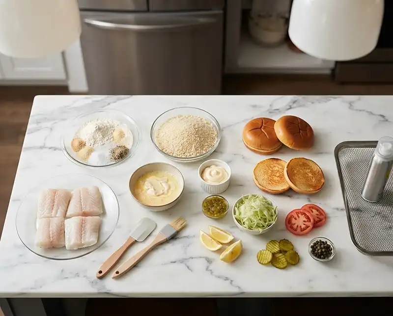Ingredients for air fryer fish sandwich recipe​