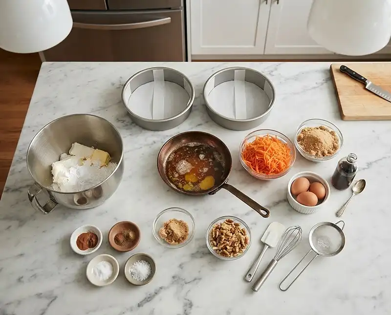 Ingredients for brown butter cream cheese frosting carrot cake​