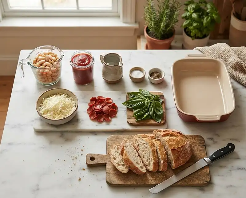 Ingredients for pizza butter beans​
