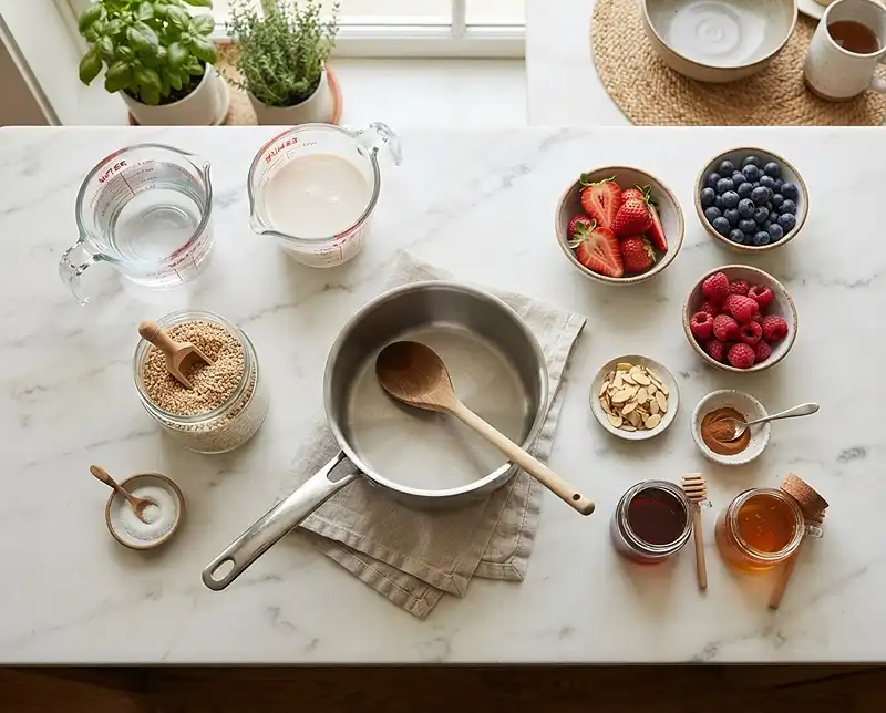 Ingredients to prepare steel cut oats