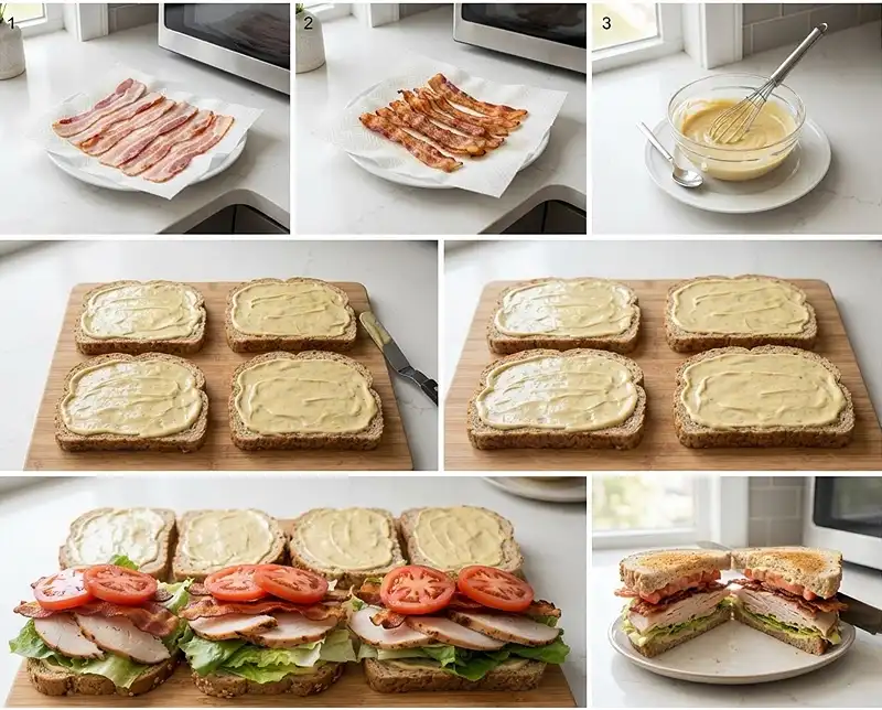 Make honey mustard turkey sandwich​