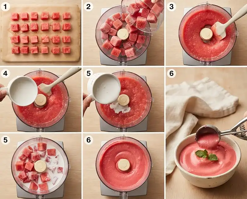 Two-Ingredient Watermelon Ice Cream Step by step