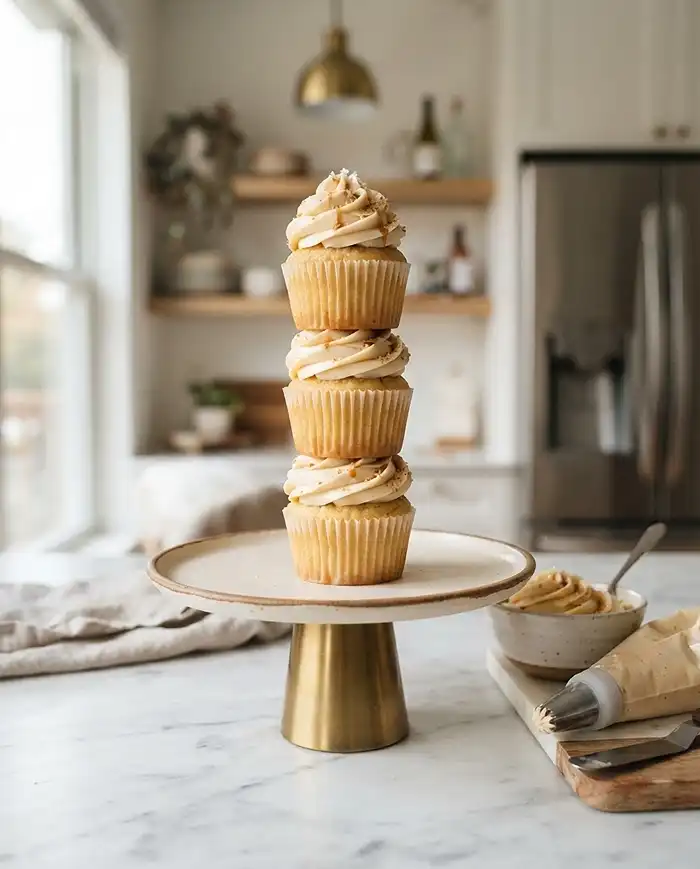 brown butter cream cheese frosting​ Recipe on table