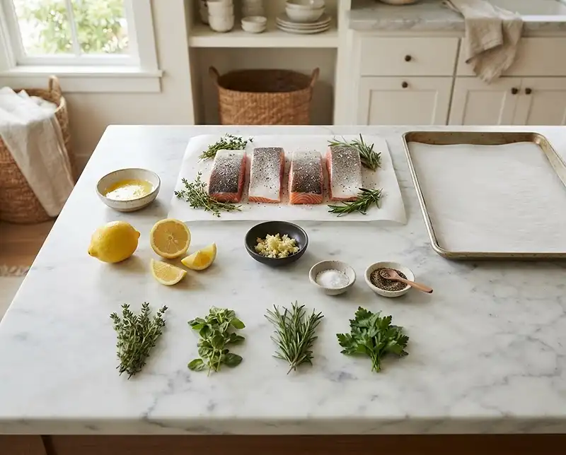easy lemon herb salmon ingredients