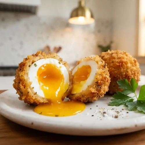 fried panko crust on egg ball bake​