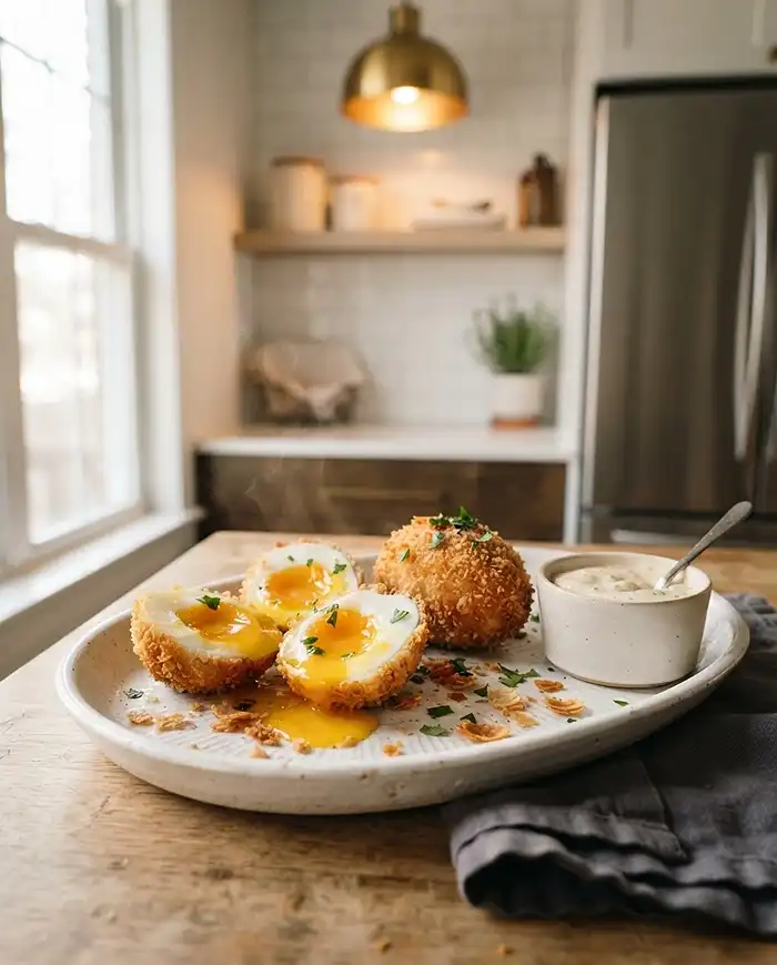 fried panko crust on egg ball bake​ Recipe