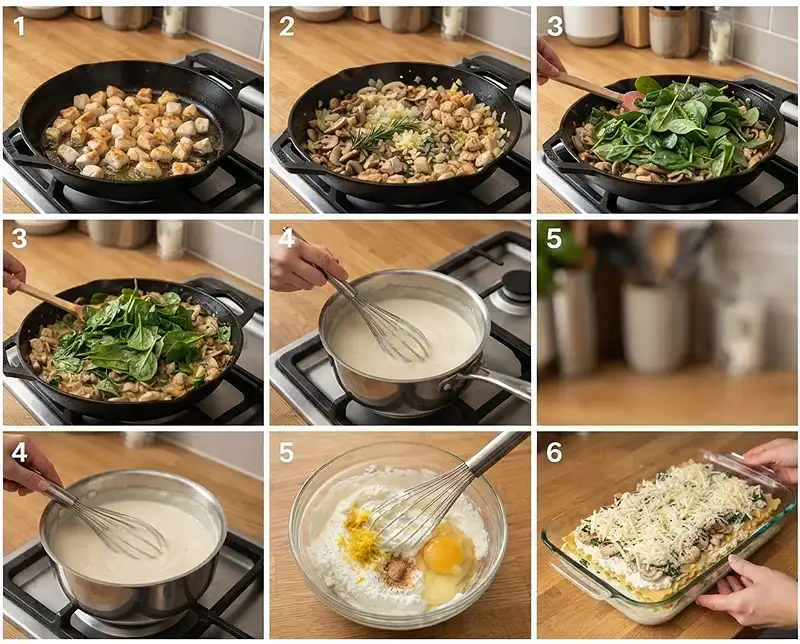 how to cook chicken rosemary lasagna​