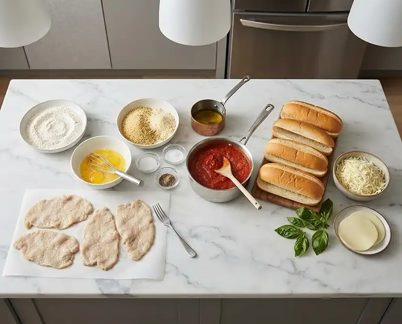 ingredients for veal parm sandwich recipe​