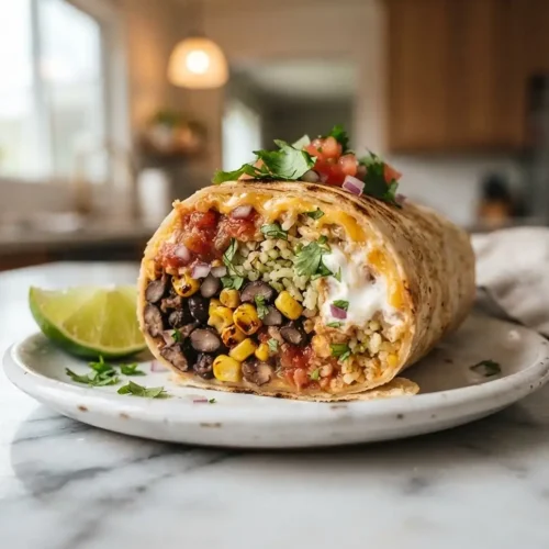 vegetarian black bean burrito