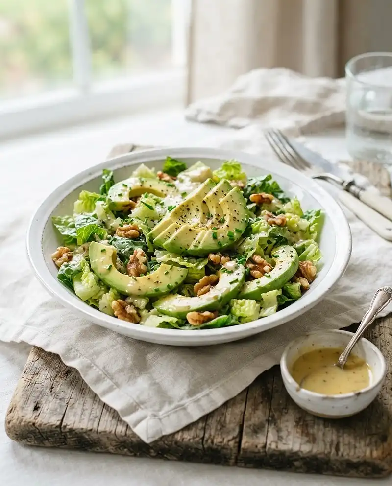 Avocado and Romaine Salad with Walnuts