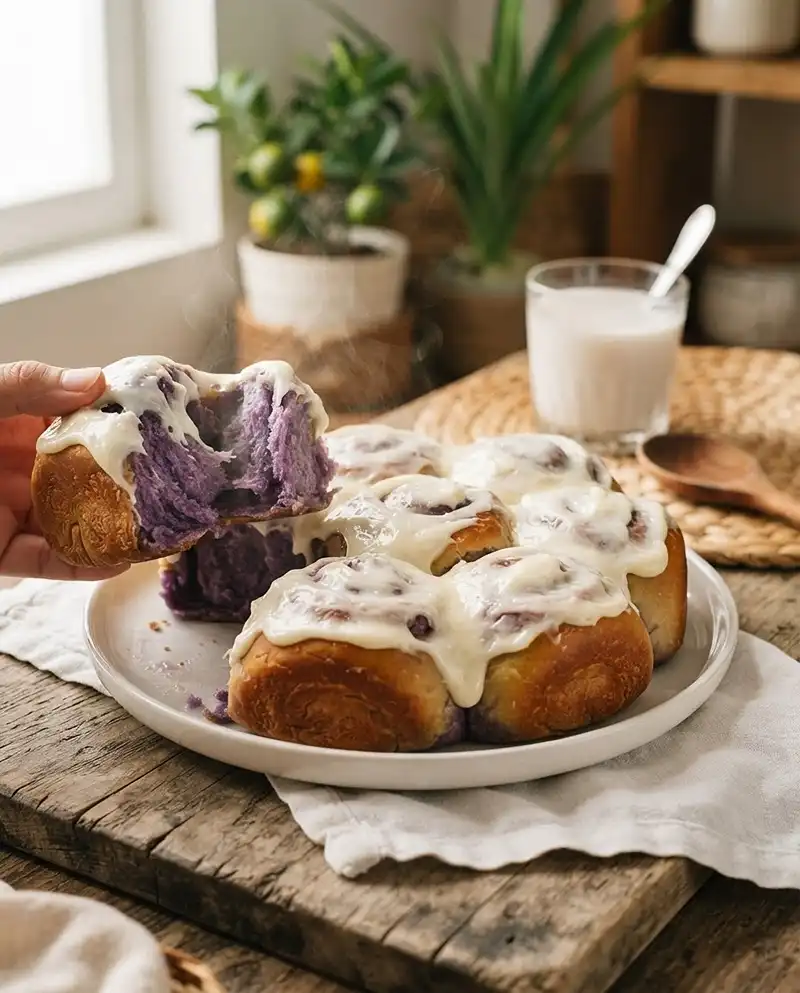 Homemade Ube Coconut Sweet Rolls
