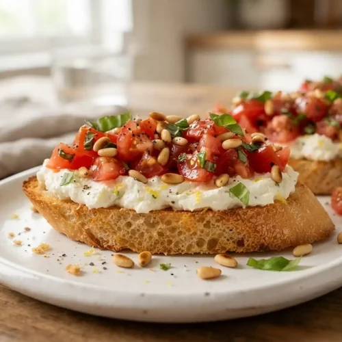 Tomato Crostini with Whipped Feta