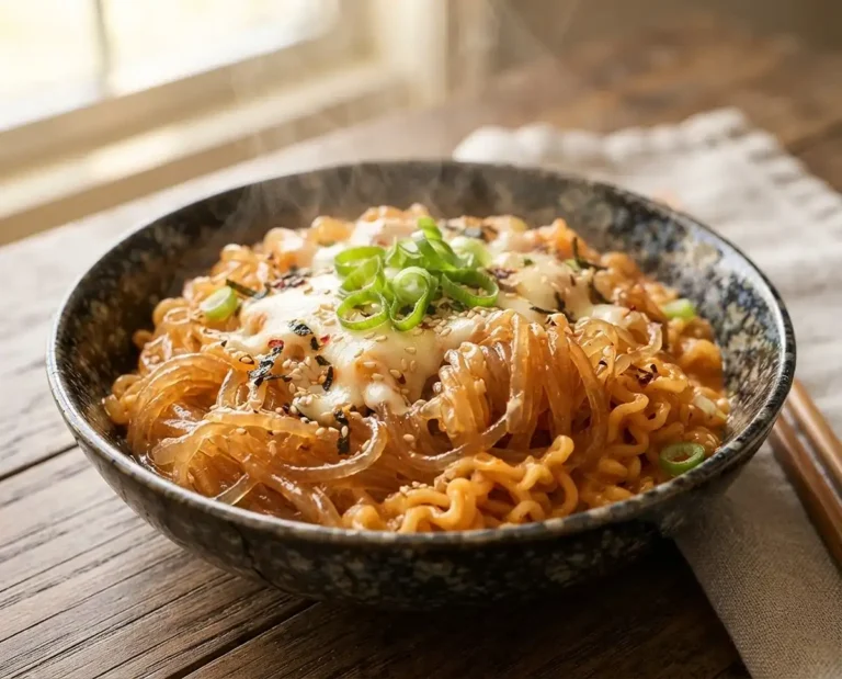buldak carbonara glass noodles​ Recipe