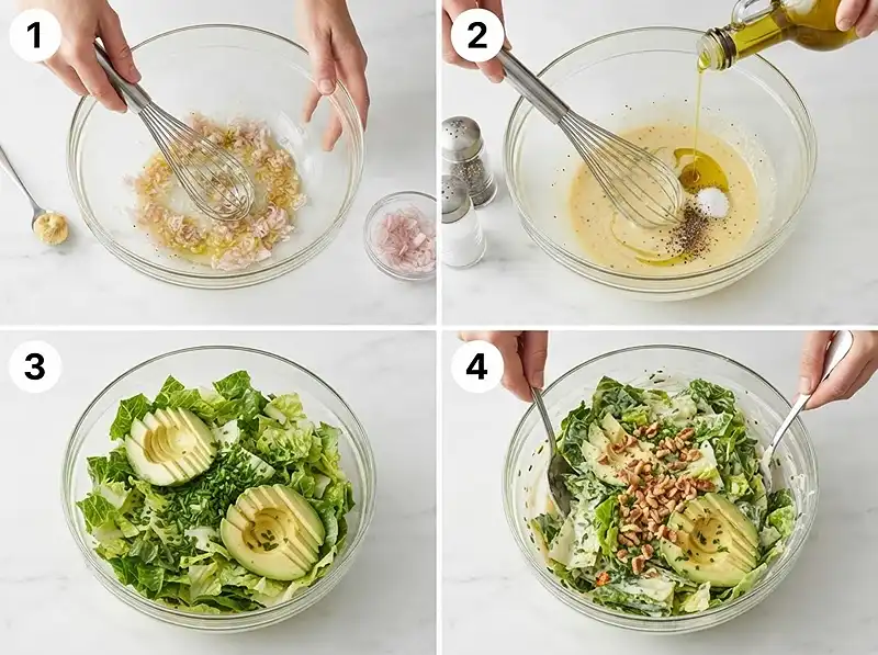 how to make Avocado and Romaine Salad with Walnuts