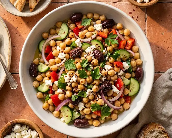 mediterranean salad with chickpeas